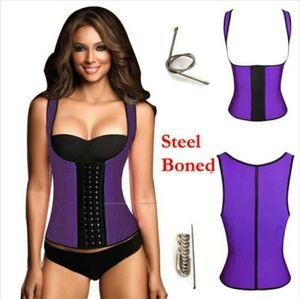 3 Hooks Vest Corset Latex Waist Trainer